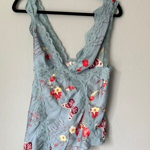 Free People "Intimately" Butterfly Satin Top